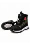 Children's Velcro and Elastic Laced Fur Anti-Slip Flexible Light Sole Boots - Black Green - 4