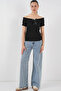 Ribbon Detailed Knitted Blouse 949 - Black
