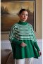 Striped Standard Size Knitted Women's Poncho