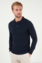 Cotton Regular Fit Buttoned Long Sleeve Polo Men's Polo 7024733 - 6