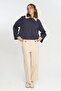 Women's Contrast Collar Buttoned Relaxed Fit Jacket - 3