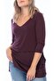 96% Viscose Double Layered Plum Tunic with Chiffon Skirt - 4