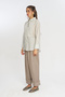 Women's Solid Color Shirt with Embroidery Panel on the Front - 4