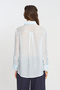 Women's Solid Color Shirt with Embroidery Panel on the Front - 5