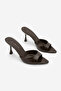 Women's Pointed Toe Thin Classic Heeled Slippers Nerlo Brown S - 6