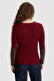 Women's Burgundy Basic Sweater 50327560-Vr014 - 5