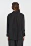 Women's Solid Color Shirt with Embroidery Panel on the Front - 5