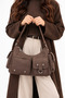 Noreva Women's Brown Large Size Shoulder Bag with Multiple Pockets and Zipper for Daily Use - 2