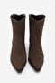 Women's Pointed Toe Cowboy Western Boots with Sewing Detail Vildo Brown Suede - 6