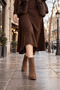 Women's Thick Heeled Round Toe Zippered Flat Ankle Boots - Luvia - Brown Suede - 5
