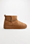 Short Suede Boots with Fur Inside and Thick Sole - 3