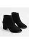 Serrace Women's Daily Heeled Boots with Metal Detail on the Front - 3