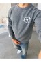 Soft Textured Est Written Oversize Knitwear Gray - 4