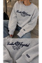 Women's Oversize Sweatshirt with Crew Neck, Embroidered Front, Long Sleeves, and Embellishments - 3