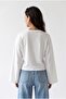 2240 Women's Drawstring Detailed Crew Neck Spanish Sleeve Blouse White - 6