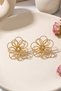 Gold Wire Wrapped Flower Figured Earrings - 4