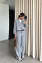 Brown T-Shirt Detailed Elastic Tracksuit Set - 2Y0740