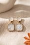 Stoned Square Zircon Framed Earrings - 4