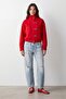 Gabardine jacket with metal detail