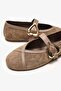 Pisa Mink Suede Leather Women's Ballerinas - 4