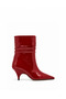Genuine Patent Leather Pointed Toe Boots Z661 Red Patent Leather Crinkled