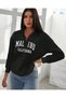 Unisex Black Malibu Printed Half Zipper Stand Collar Printed Premium Oversize T-Shirt