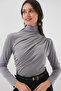 925 Drawstring Detailed Sandy Blouse - Grey - 2