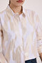 Woman's White Gold Varak Patterned Shirt 20253 - 3