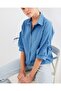 20246 sleeve detailed crop shirt - indigo