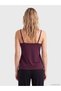 Burgundy U-Neck Women's Tank Top with Rope Straps - 4