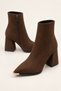 Westra Metal Toe Detailed Zippered Pointed Toe Thick Heeled Women's Boots