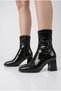 Black Patent Leather Women's Stretch Boots - 4