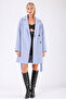 Light Blue Oversize Cashmere Coat - 3