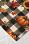 Autumn Pumpkin Sunflower and Maple Leaf Plaid Pattern Digital Printed Decorative Table Runner - 4