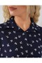 Women's Short Sleeve Patterned Shirt 20310 - Navy Blue - 5