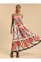 Rochie maxi, mix de culori - S - 3