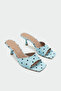 Viena Polka Dot Women's Heeled Slippers - Baby Blue - 2