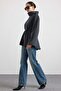 Degaje Yaka Oversize Checkered Blouse Anthracite 9839 - 6