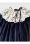 Elena Velvet 3-6 Months Baby Girl Navy Blue Lace Romper Bandana Shoes 4-Piece Stylish Baby Set - 3