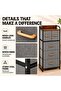 5 Drawer Fabric Dresser, Tall Storage Organizer with 2 Small and 3 Large Drawers, Steel Frame and Wood-Look Top for Bedroom, Closet or Entryway, Gray, 43 × 29 × 102.5 cm - 5
