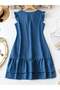 Rochie mini, albastră - M - 5
