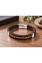 Deravon Honeylattice Brown Leather Men's Bracelet - Honey Tone Braided Strip - 3
