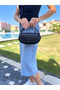 Women's Oval Gold Detailed Hand and Shoulder Bag