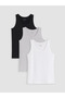 Black U-Neck Boys' Undershirt 3-Piece Set