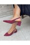 Mari̇a Bordo Suede 5 cm Heel Sandals - 3