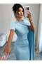 Rochie maxi, albastră - L - 3