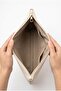 Women's Light Beige Portfolio Bag Large Size Handbag with Wrist Strap Stylish Daily Evening Dress Bag - 4