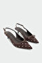 Adriana Polka Dot Bow Detailed Women's Heeled Shoes - Aci Brown