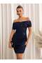 Rochie mini, albastră - XL - 7