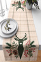 Winter Themed Digital Printed Decorative Table Runner with Deer, Pine Branch and Pine Cone Patterns 40X140Cm - 2